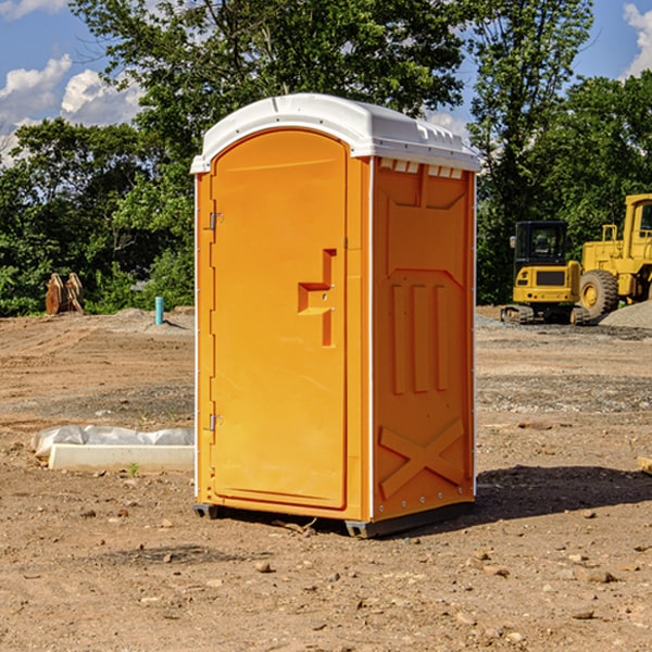 how often are the portable restrooms cleaned and serviced during a rental period in Cherry Valley California